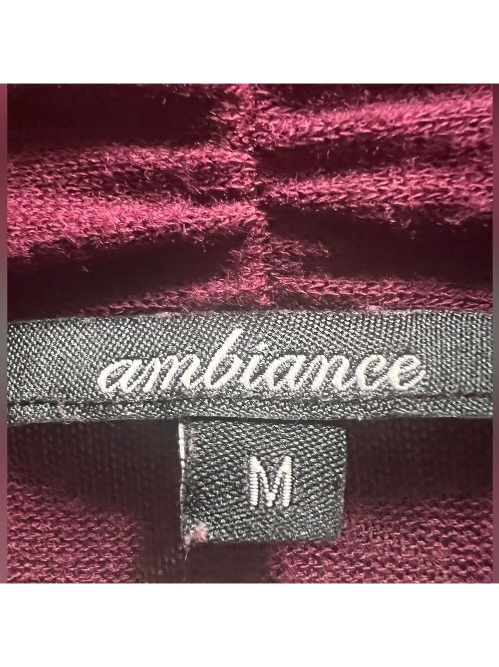 AMBIANCE Women’s maroon colored cardigan. Medium but could fit a small - Picture 6 of 7